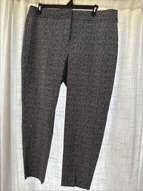 Talbots Women's Size 20w Chatham Ankle Pants Black & White at Waist Slimming NWT